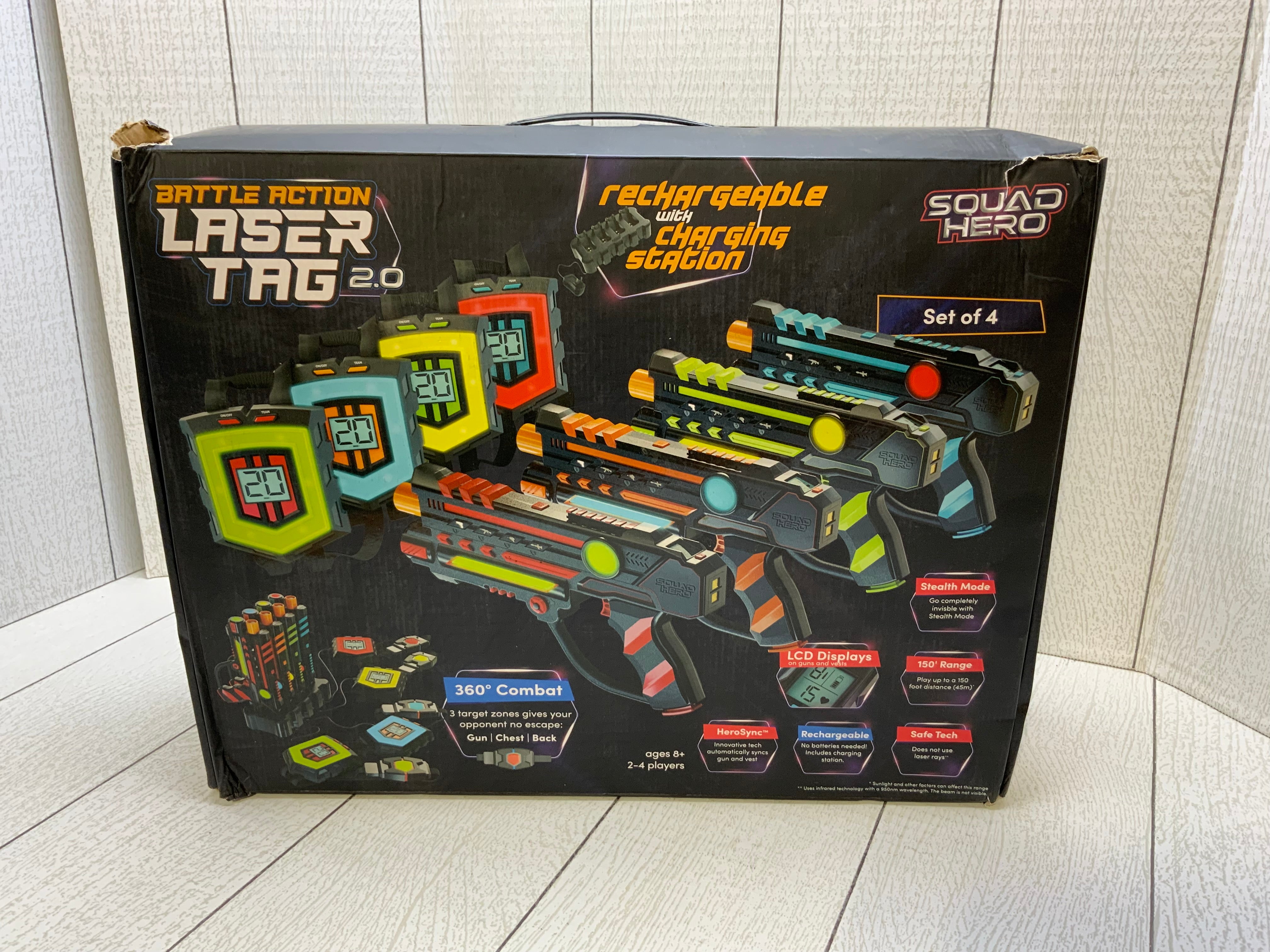 Squad Hero Rechargeable Laser Tag 360° Sensors + Innovative LCDs, (Set of 4) (7912455143662)